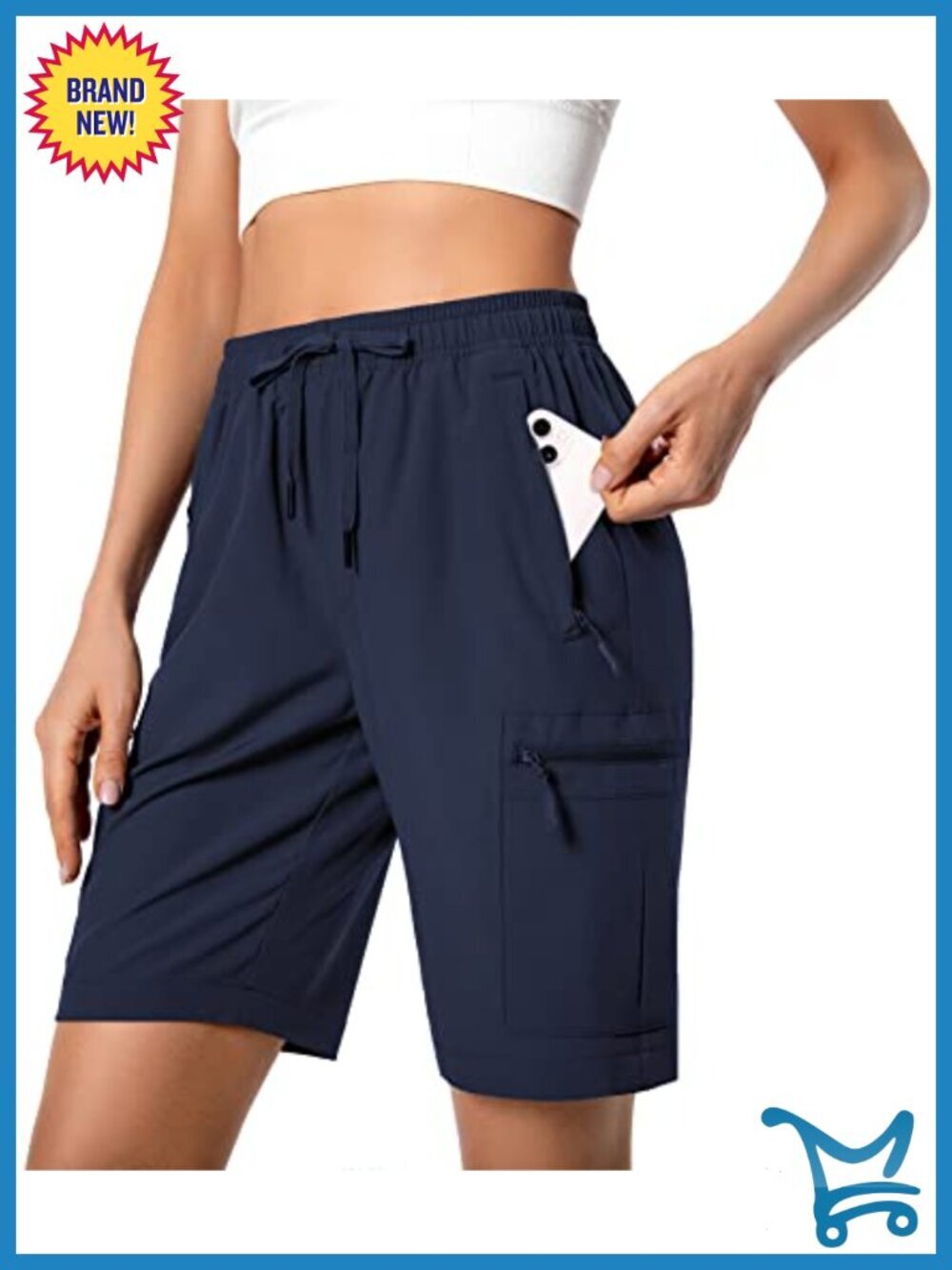Women's Lightweight Hiking Cargo Shorts Quick Dry Athletic Shorts 5 Zipper